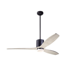 Load image into Gallery viewer, LeatherLuxe DC LED Ceiling Fan in Dark Bronze/Black Leather/Whitewash.