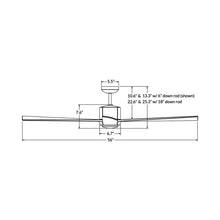 Load image into Gallery viewer, Nouveau DC Ceiling Fan - line drawing.