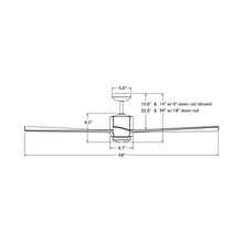 Load image into Gallery viewer, Nouveau DC LED Ceiling Fan - line drawing.
