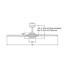 Load image into Gallery viewer, Torsion 52-Inch Ceiling Fan - line drawing.