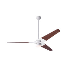 Load image into Gallery viewer, Torsion 62-Inch 17W LED Ceiling Fan in Gloss White/Mahogany (62-Inch).