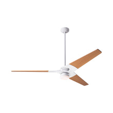 Load image into Gallery viewer, Torsion 62-Inch 17W LED Ceiling Fan in Gloss White/Maple (62-Inch).