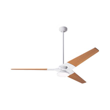 Load image into Gallery viewer, Torsion 62-Inch 20W LED Ceiling Fan in Gloss White/Maple (62-Inch).
