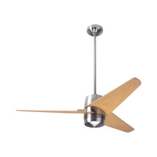 Load image into Gallery viewer, Velo DC Ceiling Fan in Bright Nickel/Maple.
