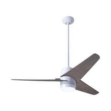 Load image into Gallery viewer, Velo DC Ceiling Fan in Gloss White/Graywash.