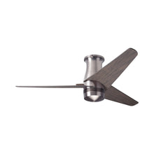 Load image into Gallery viewer, Velo DC Flush Mount Ceiling Fan in Bright Nickel/Graywash.
