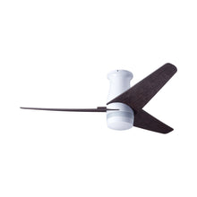 Load image into Gallery viewer, Velo DC Flush Mount Ceiling Fan in Gloss White/Ebony.