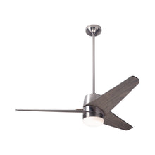 Load image into Gallery viewer, Velo DC LED Ceiling Fan in Bright Nickel/Graywash.