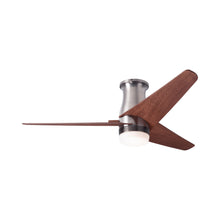 Load image into Gallery viewer, Velo DC LED Flush Mount Ceiling Fan in Bright Nickel/Mahogany.