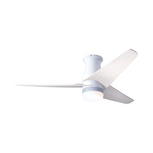 Load image into Gallery viewer, Velo DC LED Flush Mount Ceiling Fan in Gloss White/Whitewash.