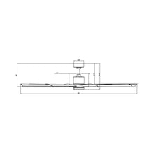 Load image into Gallery viewer, Aura Ceiling Fan - line drawing.