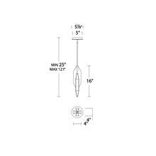 Load image into Gallery viewer, Azure LED Pendant Light - line drawing.