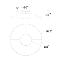 Load image into Gallery viewer, Brody LED Flush Mount Ceiling Light - line drawing.