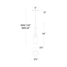 Load image into Gallery viewer, Kilt LED Mini Pendant Light - line drawing.