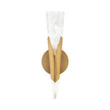 Load image into Gallery viewer, Kilt LED Wall Light in Aged Brass.