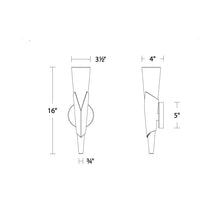 Load image into Gallery viewer, Kilt LED Wall Light - line drawing.