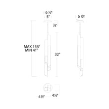 Load image into Gallery viewer, Montage LED Mini Pendant Light - line drawing.