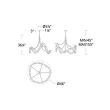 Load image into Gallery viewer, Parel LED Chandelier - line drawing.