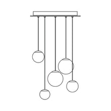 Load image into Gallery viewer, Pisces LED Chandelier in Black (5-Light)