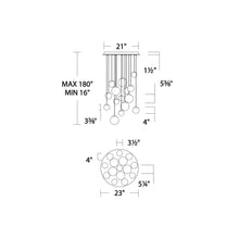 Load image into Gallery viewer, Pisces LED Chandelier - line drawing.