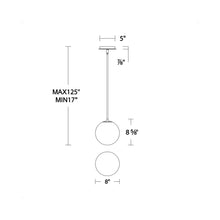 Load image into Gallery viewer, Pisces LED Pendant Light - line drawing.