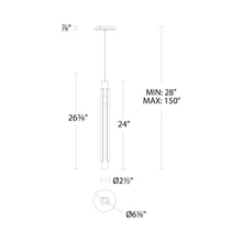 Load image into Gallery viewer, Saber LED Mini Pendant Light - line drawing.
