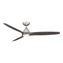 Load image into Gallery viewer, Skylark Outdoor LED Ceiling Fan in Brushed Nickel/Ebony (62-Inch).