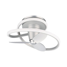 Load image into Gallery viewer, Veloce Outdoor LED Flush Mount Ceiling Fan in Titanium Silver.