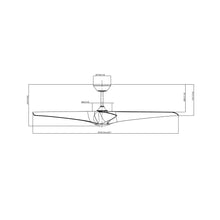 Load image into Gallery viewer, Zephyr Outdoor LED Downrod Ceiling Fan - line drawing.