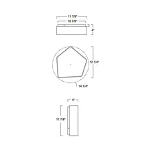 Load image into Gallery viewer, Fenway LED Flush Mount Ceiling Light - line drawing.