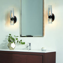 Load image into Gallery viewer, Flame Wall Light in bathroom.