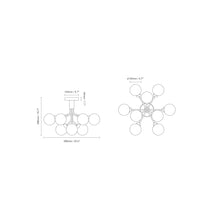 Load image into Gallery viewer, Apiales Semi Flush Mount Ceiling Light - line drawing.