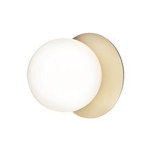Load image into Gallery viewer, Liila IP 44 Ceiling / Wall Light in Nordic Gold/Opal White (Medium).