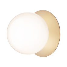 Load image into Gallery viewer, Liila IP 44 Ceiling / Wall Light in Nordic Gold/Opal White (Large).