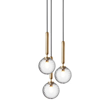 Load image into Gallery viewer, Miira Chandelier in Brass/Optic Clear (3-Light/13.6-Inch).