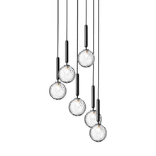 Load image into Gallery viewer, Miira Chandelier in Rock Grey/Optic Clear (6-Light/13.6-Inch).