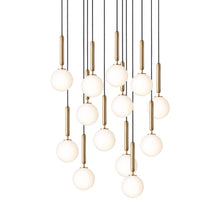 Load image into Gallery viewer, Miira Chandelier in Brass/Opal White (13-Light/13.6-Inch).