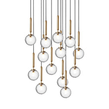 Load image into Gallery viewer, Miira Chandelier in Brass/Optic Clear (13-Light/13.6-Inch).