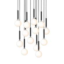 Load image into Gallery viewer, Miira Chandelier in Rock Grey/Opal White (13-Light/13.6-Inch).