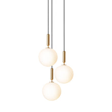 Load image into Gallery viewer, Miira Chandelier in Brass/Opal White (3-Light/14.1-Inch).