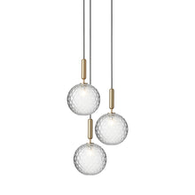 Load image into Gallery viewer, Miira Chandelier in Brass/Optic Clear (3-Light/14.1-Inch).