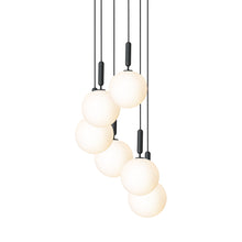 Load image into Gallery viewer, Miira Chandelier in Rock Grey/Opal White (6-Light/14.1-Inch).