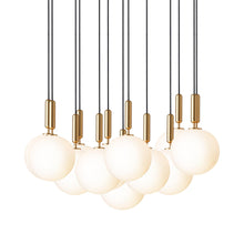 Load image into Gallery viewer, Miira Chandelier in Brass/Opal White (13-Light/14.1-Inch).