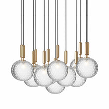 Load image into Gallery viewer, Miira Chandelier in Brass/Optic Clear (13-Light/14.1-Inch).