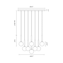 Load image into Gallery viewer, Miira Chandelier - line drawing.