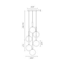Load image into Gallery viewer, Miira Chandelier - line drawing.