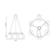 Load image into Gallery viewer, Miira Circular Chandelier - line drawing.
