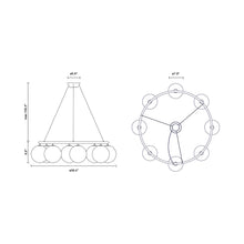 Load image into Gallery viewer, Miira Circular Chandelier - line drawing.