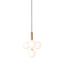 Load image into Gallery viewer, Miira Multi Pendant Light in Brass/Opal White.