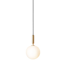 Load image into Gallery viewer, Miira Pendant Light in Brass/Opal White (Large).